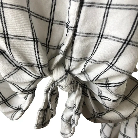 Lou and Grey for Loft Henley Style Blouse Women L Window Pane Plaid - Picture 5 of 9